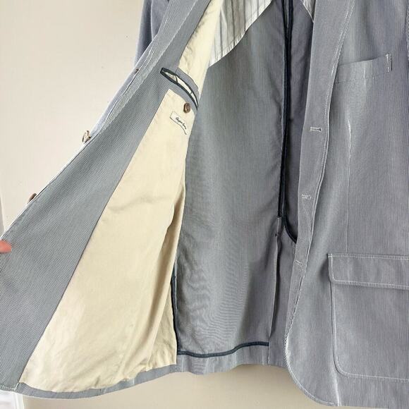 J.Crew Seersucker Clayton‎ Sportcoat 3-Button Blazer Jacket 100% Cotton, Large - Picture 9 of 12